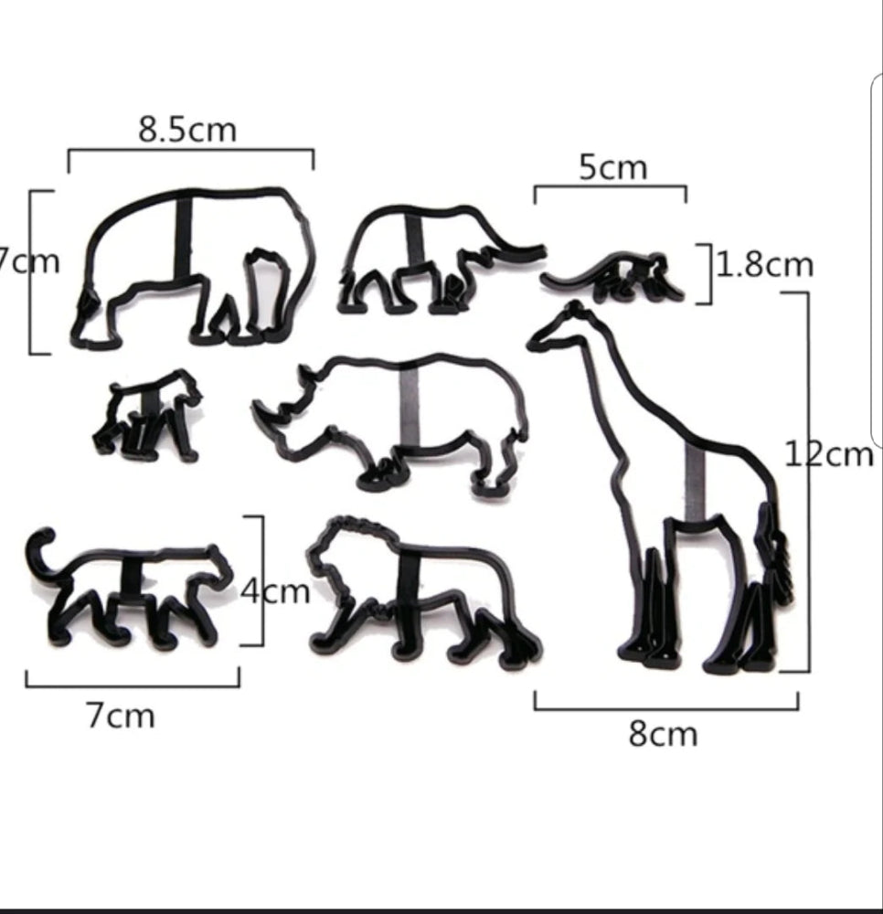 Bakewareind Safari Animal Theme Silhouette Cookie Fondant Cutter Set - Bakewareindia
