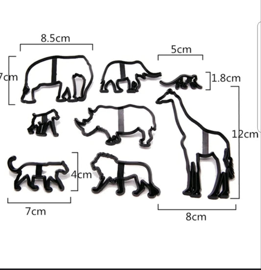 Bakewareind Safari Animal Theme Silhouette Cookie Fondant Cutter Set - Bakewareindia