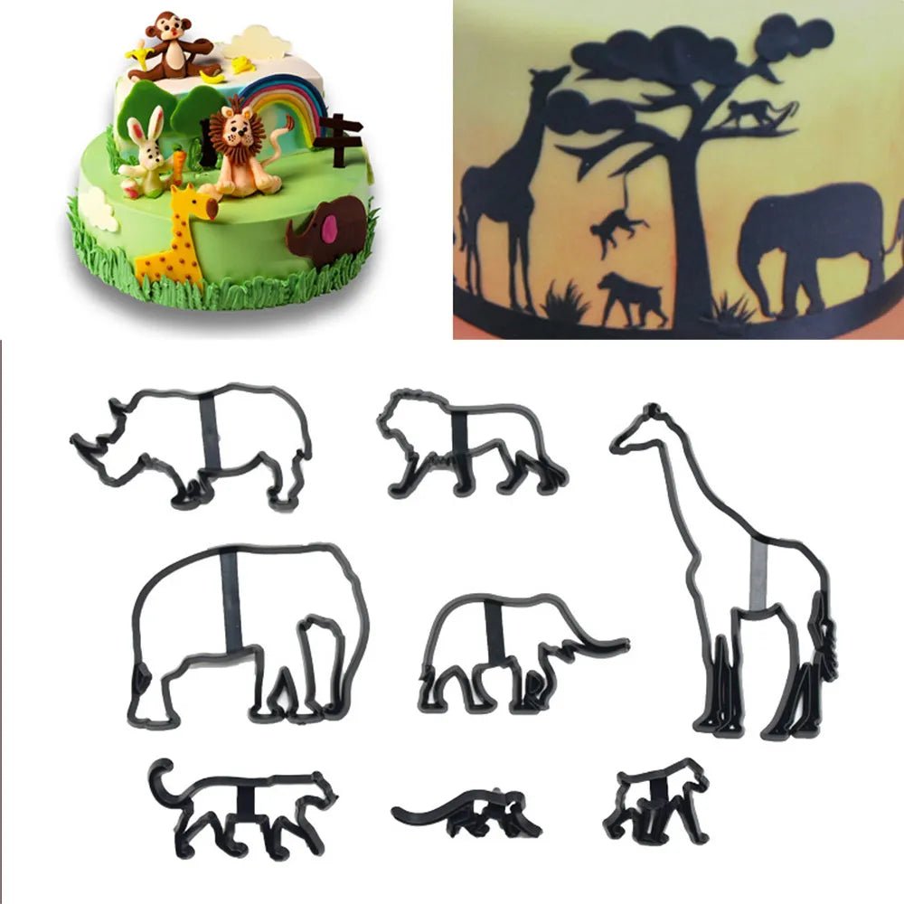 Bakewareind Safari Animal Theme Silhouette Cookie Fondant Cutter Set - Bakewareindia