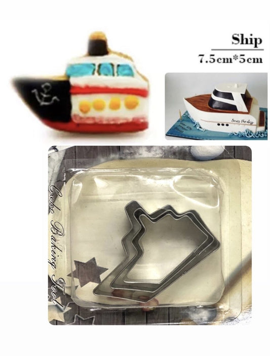 Bakewareind Sea Ship Cookie Cake Cutter Stainless Steel,3pc - Bakewareindia