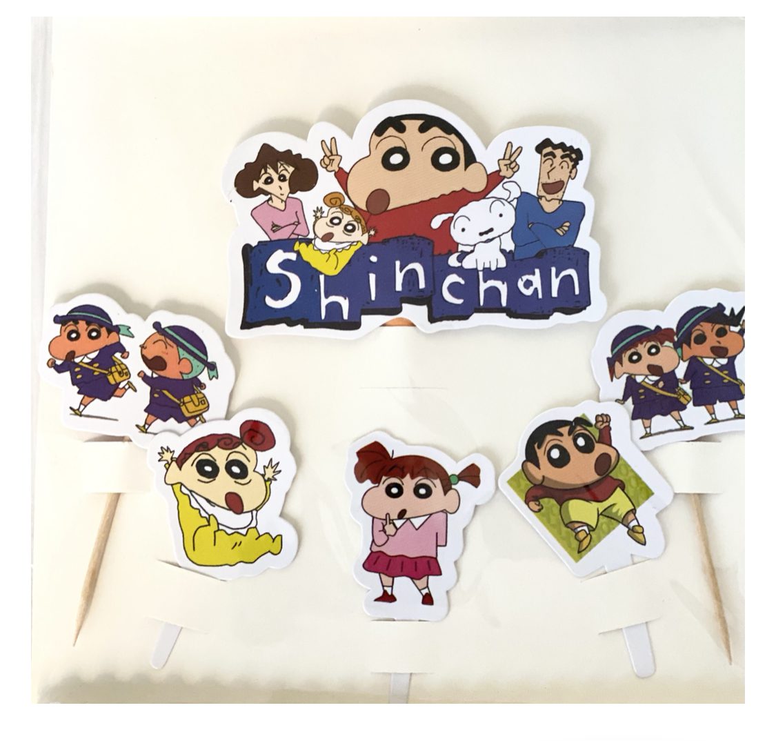 Bakewareind Shinchan cartoon Theme Cake topper,6pc - Bakewareindia