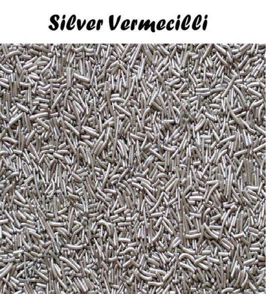 Bakewareind Silver Vermicelli Edible Sprinkles Veg,100gram - Bakewareindia