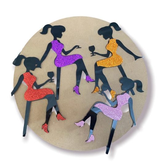 Bakewareind Sitting Lady Cake Topper, 4pc - Bakewareindia