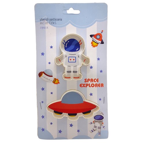 Bakewareind Space Astronaut SugarCraft Cookie Fondant Cake Cutter Set,2Pc - Bakewareindia
