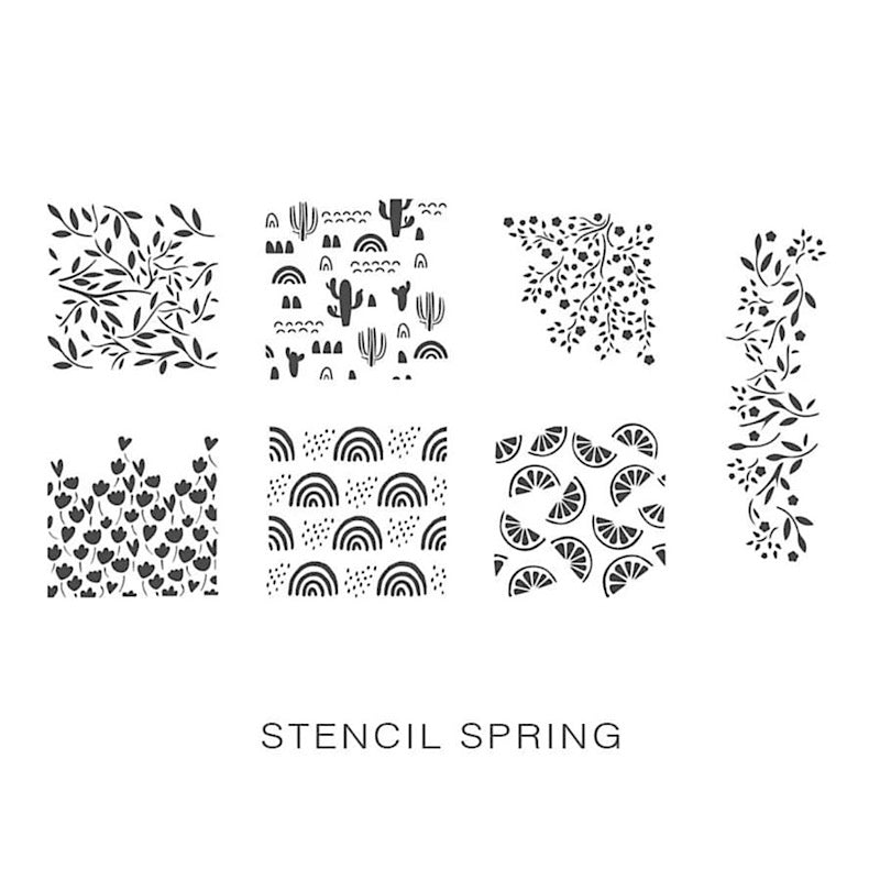 Bakewareind Spring Cookie Cake Stencil, 7 in 1 Stencils - Bakewareindia