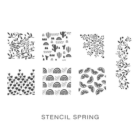 Bakewareind Spring Cookie Cake Stencil, 7 in 1 Stencils - Bakewareindia