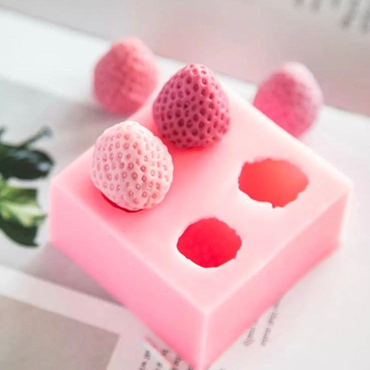 3D Strawberry Silicone Mold (4 Cavity), Fruit Mould