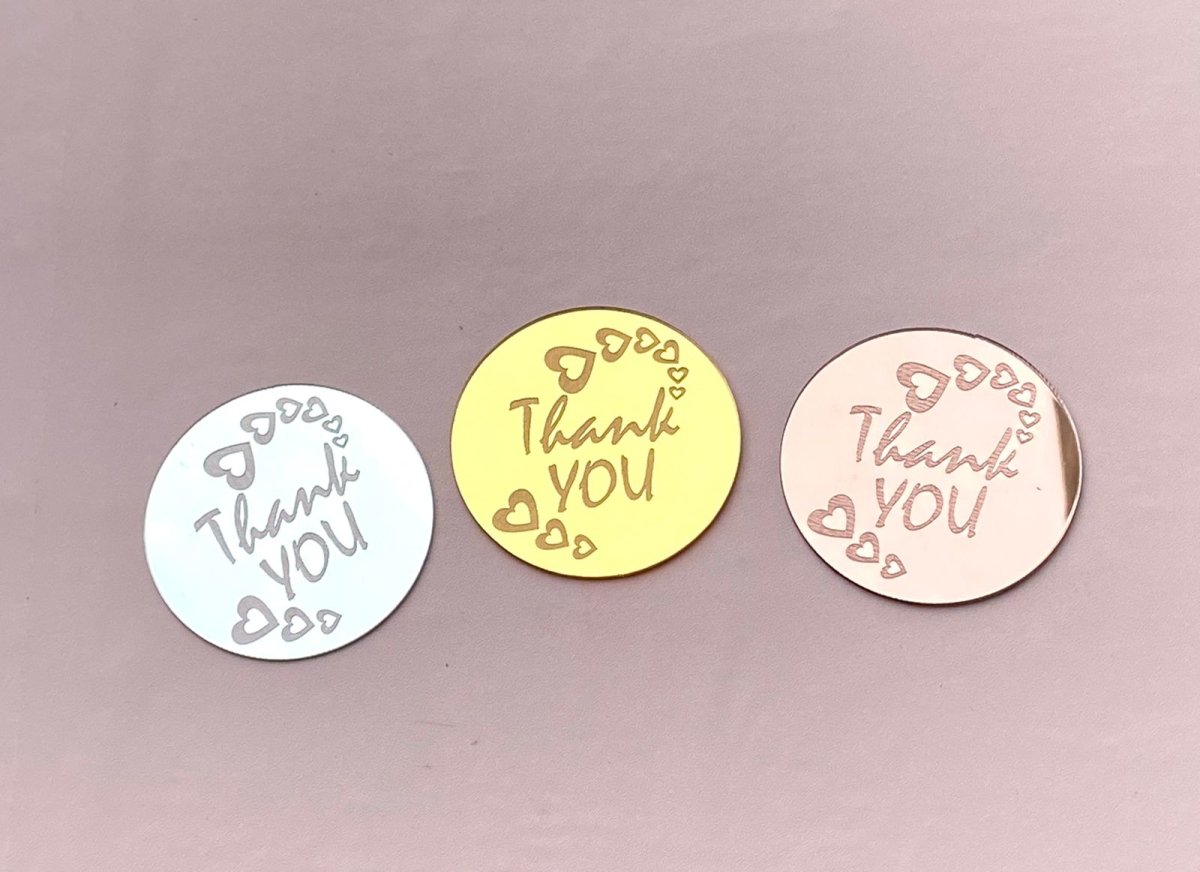 Bakewareind Thank You Coin Toppers,10pc Pack - Bakewareindia