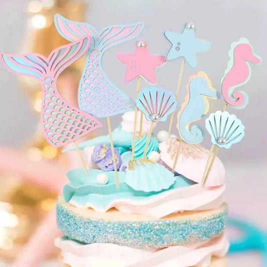 Bakewareind Underwater Fish Theme Cake Topper , 4PCS - Bakewareindia