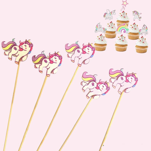 Bakewareind Unicorn Cupcake Cake Toppers,10pcs - Bakewareindia