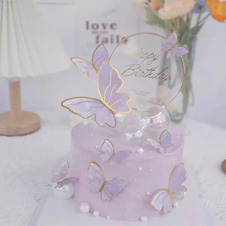 Bakewareind Velvet Butterfly Cake Topper With Sticks - Bakewareindia