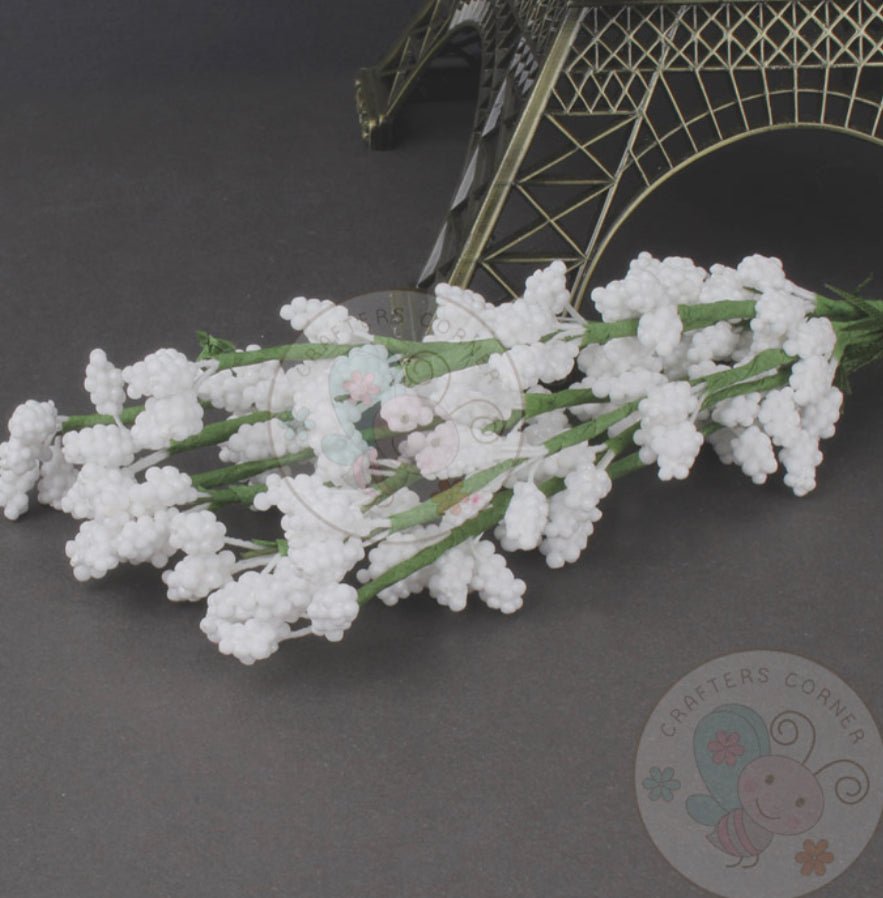 Bakewareind White - Crystal Beaded Pollens Stamens - Bakewareindia