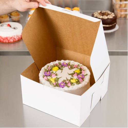 Bakewareind White Square Cake Box 10 inch,10pcs - Bakewareindia