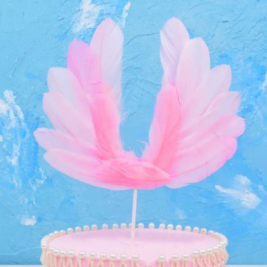 Bakewareind Wing Feather Cake Topper ,Pink - Bakewareindia