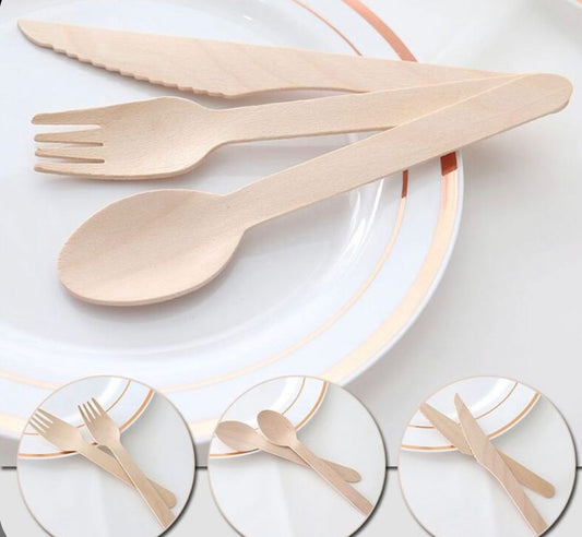 Bakewareind Wooden Cutlery Disposable Set - Bakewareindia
