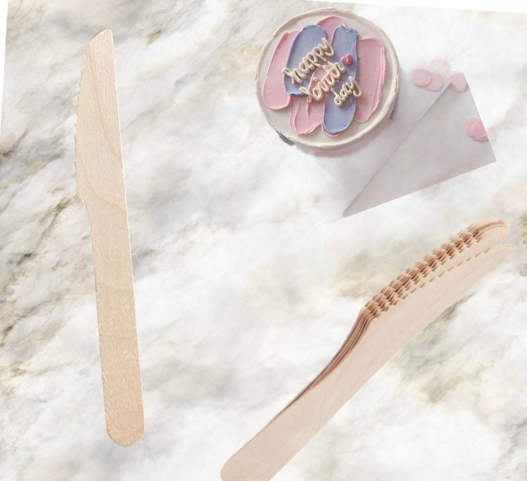 Bakewareind Wooden Knife Disposable ,100pc pack - Bakewareindia