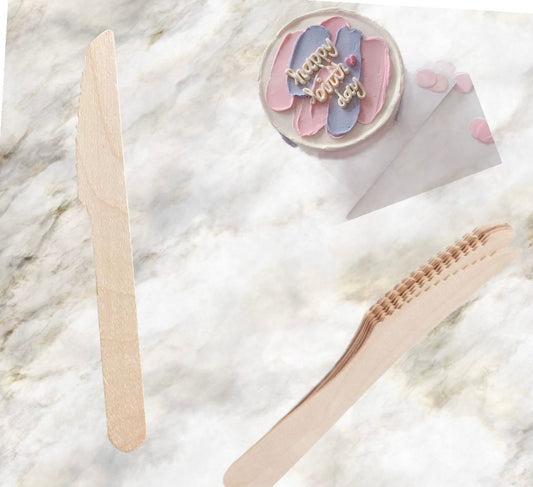 Bakewareind Wooden Knife Disposable ,100pc pack - Bakewareindia