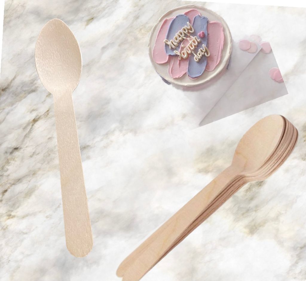Bakewareind Wooden Spoon Disposable ,100pc pack - Bakewareindia