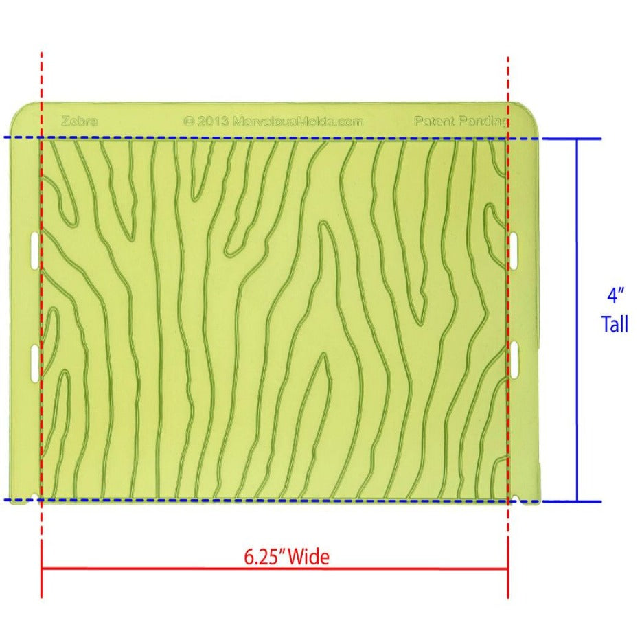 Bakewareind Zebra Stripe Pattern Onlay Texture Mat Silicone Chocolate Fondant Mold - Bakewareindia