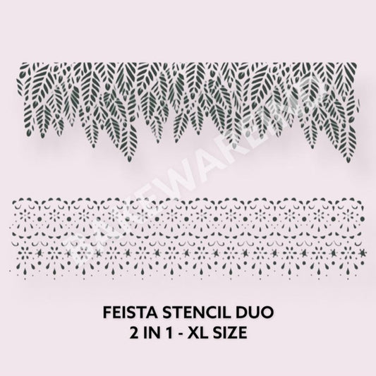 Bakewareindia Fiesta Duo Cake Stencil,2 in 1 - Bakewareindia