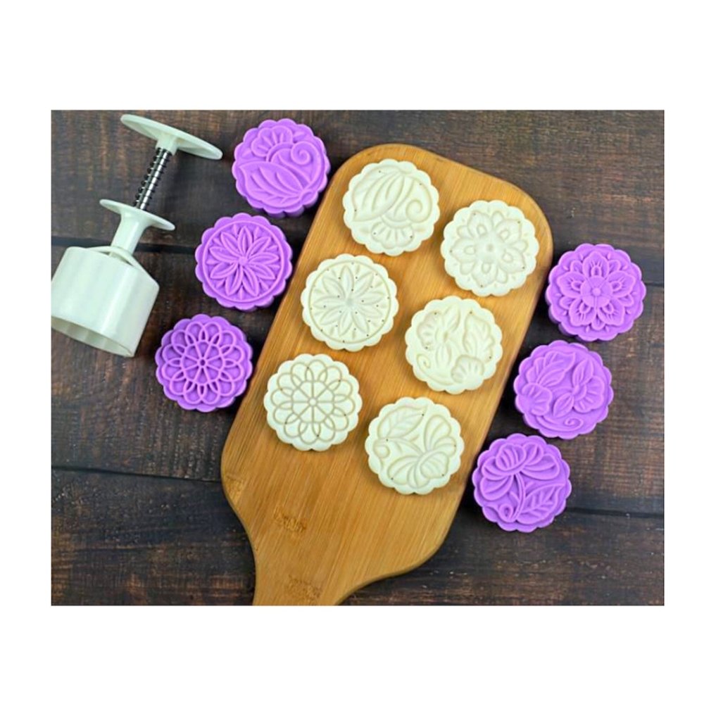 Bakewareindia Mooncake Pattern Cookie Cutter Plunger Moulds - Bakewareindia