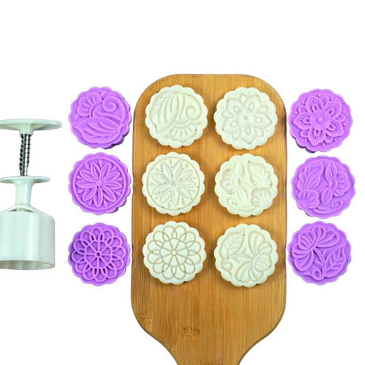 Bakewareindia Mooncake Pattern Cookie Cutter Plunger Moulds - Bakewareindia