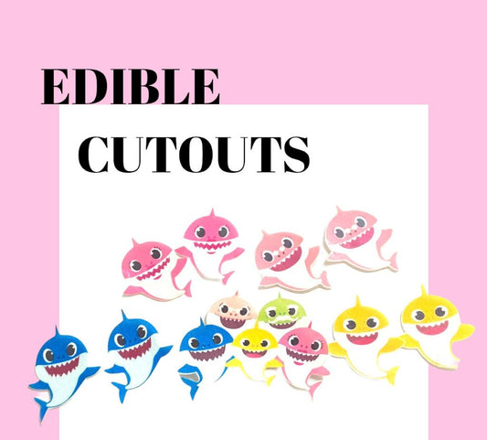 Edible Baby Shark wafer cutouts - Bakewareindia