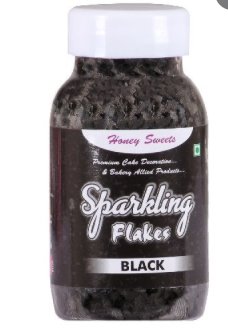 EDIBLE BLACK FLAKES for Garnishing and Decoration - Bakewareindia