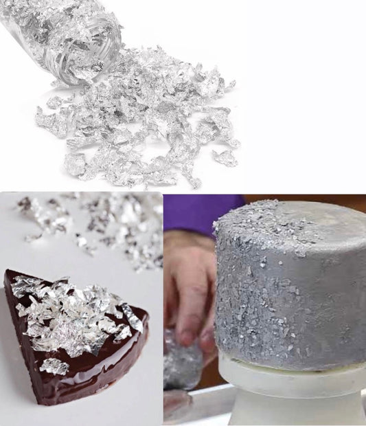 EDIBLE SILVER FLAKES for Garnishing and Decoration - Bakewareindia