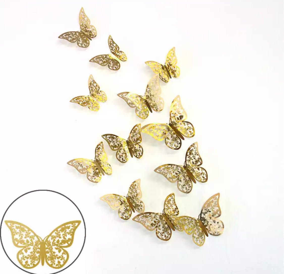 Golden Butterfly topper 12pc set - Bakewareindia