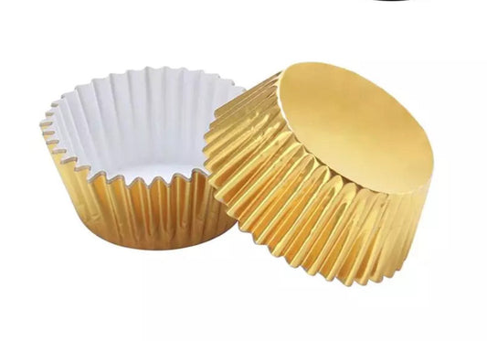 Golden cupcake liner 50pcs pack - Bakewareindia