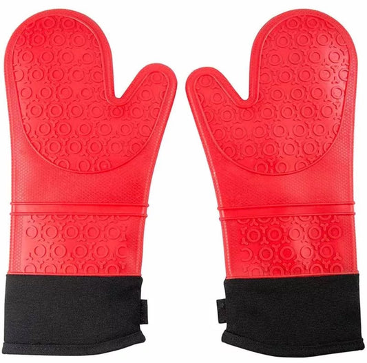 Heat resistant Silicone Oven Gloves with quilted cotton - Bakewareindia