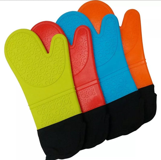 Heat resistant Silicone Oven Gloves with quilted cotton - Bakewareindia