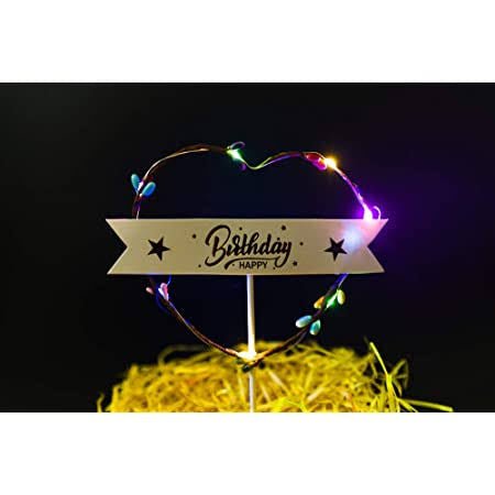 Happy Birthday Light-up Cake Topper with LED Lights - Batteries included |  eBay