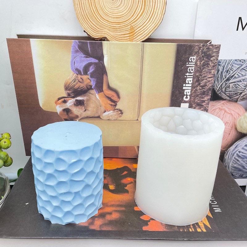 Lyba 3D Cobblestone Marble Pillar Candle Silicone Mould - Bakewareindia