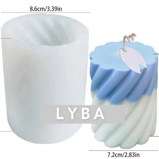 Lyba 3D Half Spiral Twist Pillar Candle Silicone Mould - Bakewareindia
