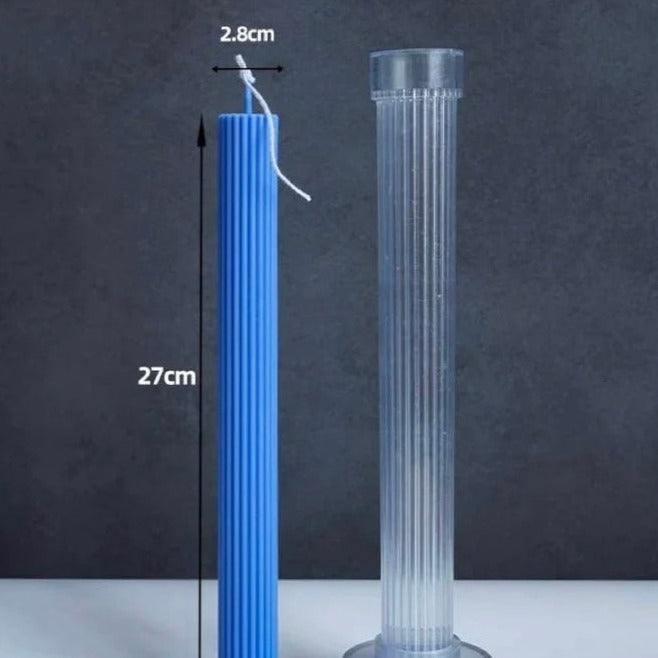 Lyba 3D Long Cylindrical Column Candle Polycarbonate Mould - Bakewareindia
