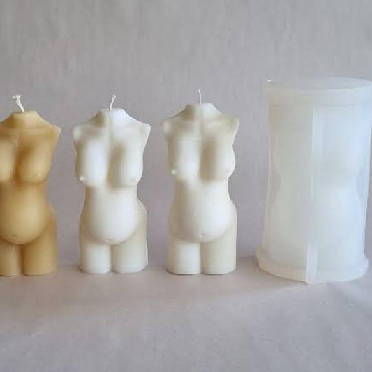 Lyba 3D Pregnant Woman Torso Body Candle Silicone Mould - Bakewareindia