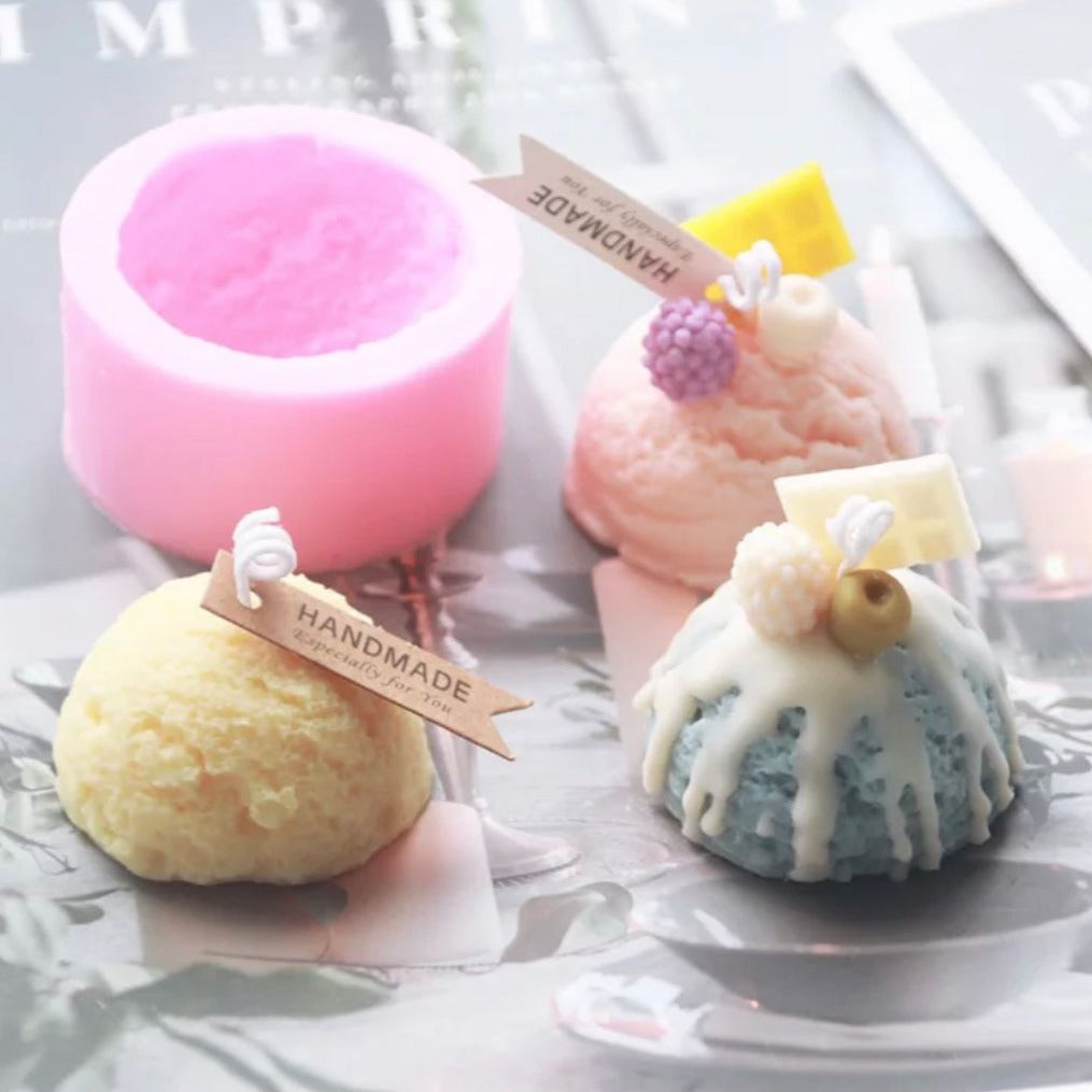 Lyba Icecream Scoop Fondant Candle silicone mould - Bakewareindia