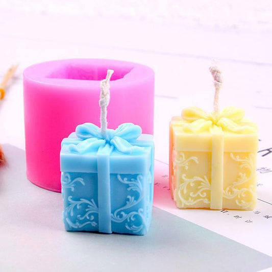 Lyba Mould 3D Gift Silicone Candle Cake Mould - Bakewareindia