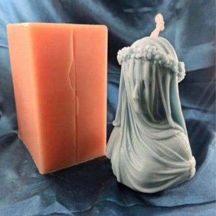 LYBA Mould 3D Veiled Woman Fondant Chocolate Candle Silicone Mould Large - Bakewareindia