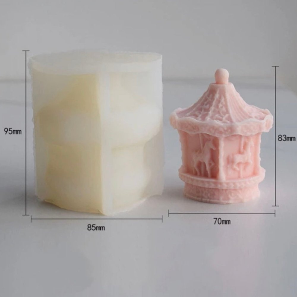 Lyba moulds 3D Carousel Candle Fondant Cake Silicone Mould - Bakewareindia