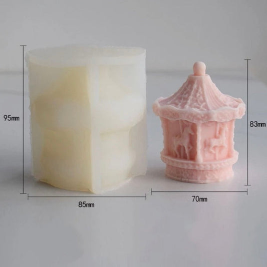 Lyba moulds 3D Carousel Candle Fondant Cake Silicone Mould - Bakewareindia