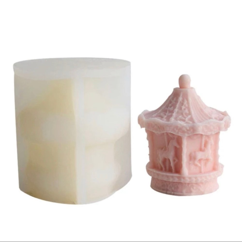 Lyba moulds 3D Carousel Candle Fondant Cake Silicone Mould - Bakewareindia