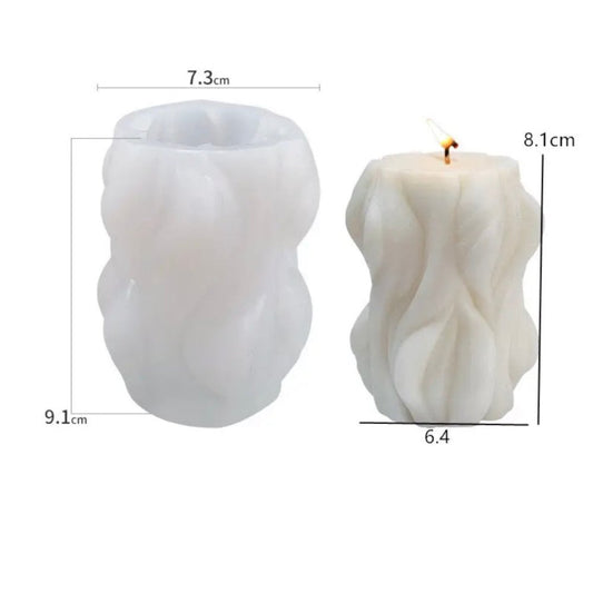Lyba Moulds 3D Carved Wavy Candle Silicone Mould - Bakewareindia
