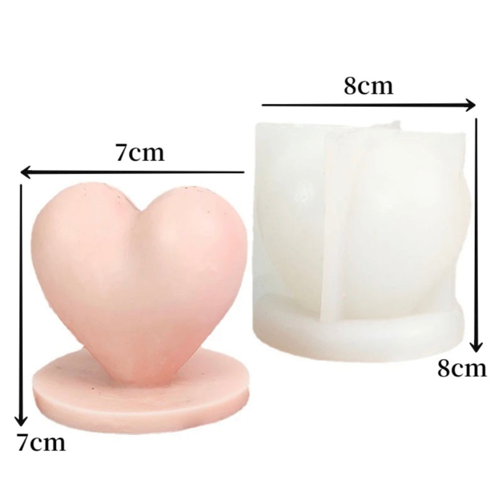 Lyba moulds 3D Heart Candle Chocolate Silicone Mould - Bakewareindia
