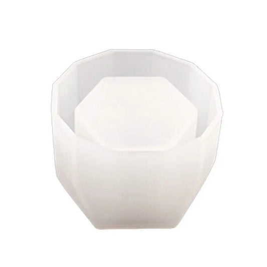 Lyba Moulds 3D Hexagon Concrete Resin Jar Pot Candle Silicone Mould - Bakewareindia