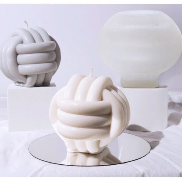 Lyba moulds 3D Knitted Knot Ball Candle Silicone Mould - Bakewareindia