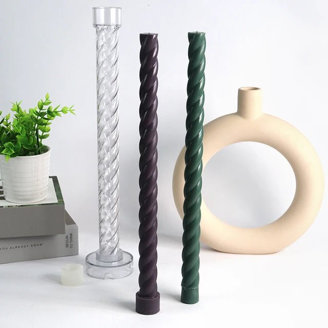 Lyba moulds 3D Long Spiral Cylindrical Candle Polycarbonate Mould - Bakewareindia