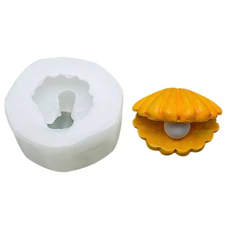 Lyba Moulds 3D Seashell with Pearl Candle Silicone Mould - Bakewareindia